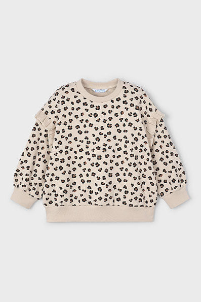 girls leo ruffle sweatshirt