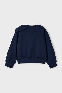 girls bow shoulder sweatshirt