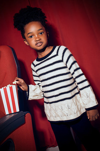 girls stripe sweater + knit pant set