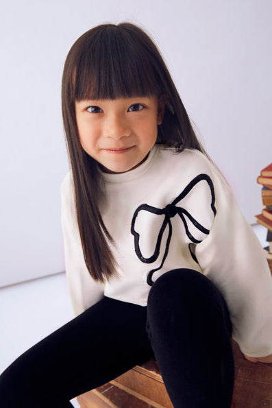 girls bow sweatshirt + legging set