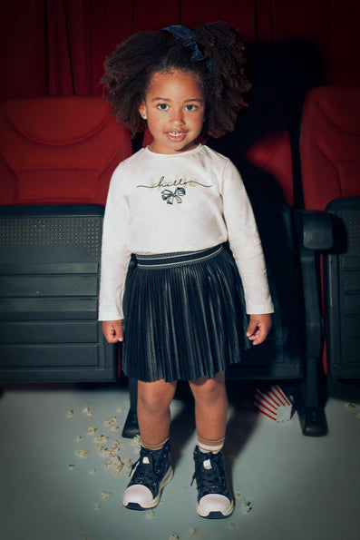 girls pleat satin skirt