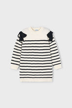 Load image into Gallery viewer, girls stripe bow shoulder sweater dress
