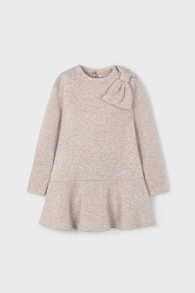 girls shimmer knit bow dress