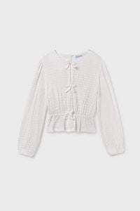 tween bow crinkle top
