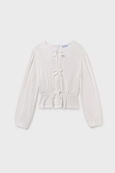 tween bow crinkle top