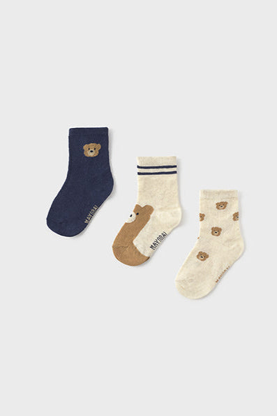 mini boy 3 pair bear socks