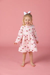 girls santa print dress
