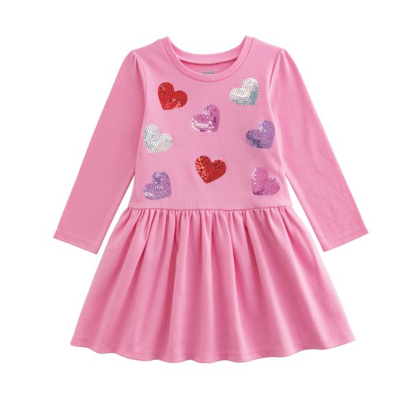 girls hearts sequin dress