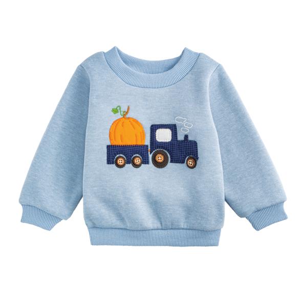 kids pumpkin tractor sweatshirt