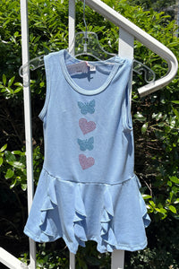 girls butterfly hearts tank dress