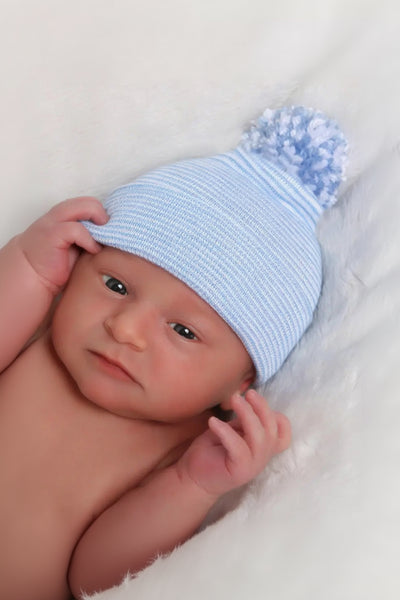 baby pom hat stripe