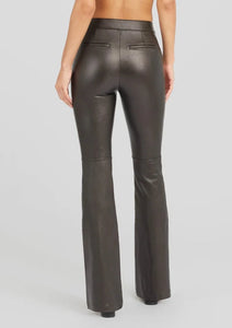 petite faux leather flare pant