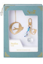 Load image into Gallery viewer, Bookmark + Keychain Set Swallow
