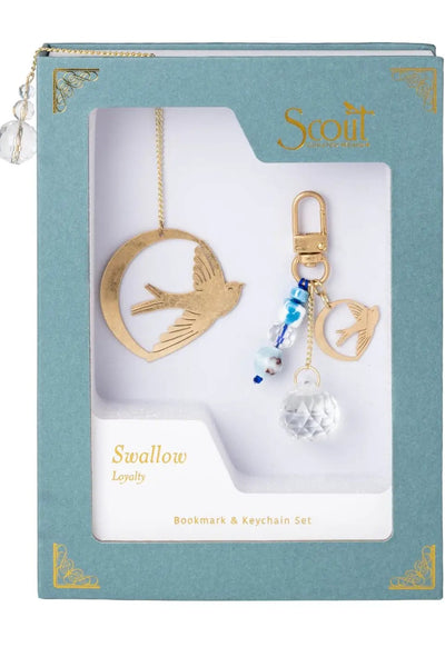 Bookmark + Keychain Set Swallow