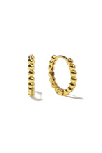 Load image into Gallery viewer, 18k gold beaded hoop
