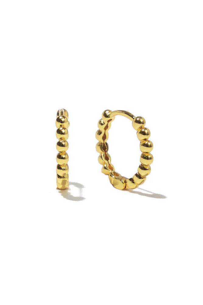 18k gold beaded hoop