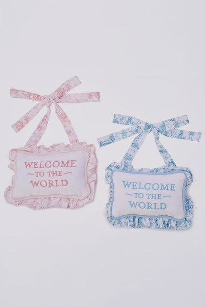 pillow door hanger - welcome