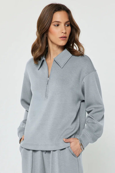 Collared 1/2 Zip Scuba Top