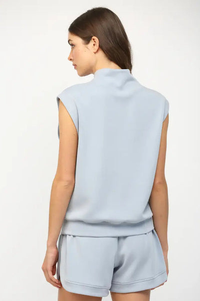 1/2 zip short sleeve top