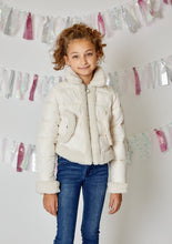 Load image into Gallery viewer, girls puffy sherpa trim coat
