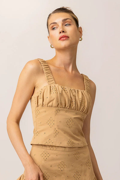 eyelet strap top