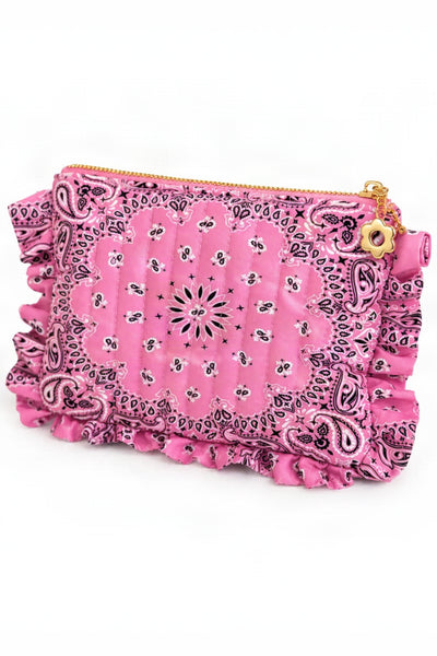 Paisley Ruffle Cosmetic Pouch