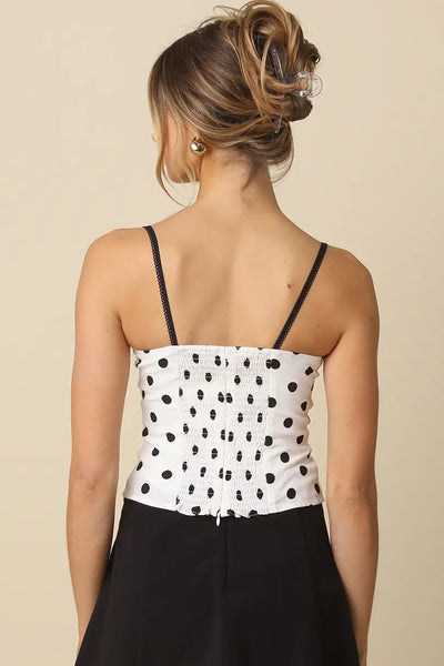 polka dot layered cami top