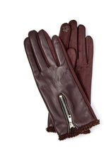 Load image into Gallery viewer, faux leather zip gloves
