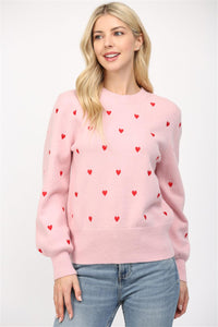 embroidered hearts sweater