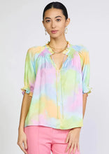 Load image into Gallery viewer, watercolor print short sleeve blouse
