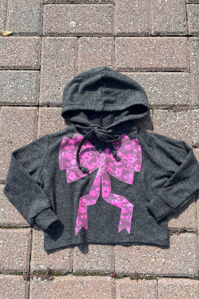 girls lace bow hoody