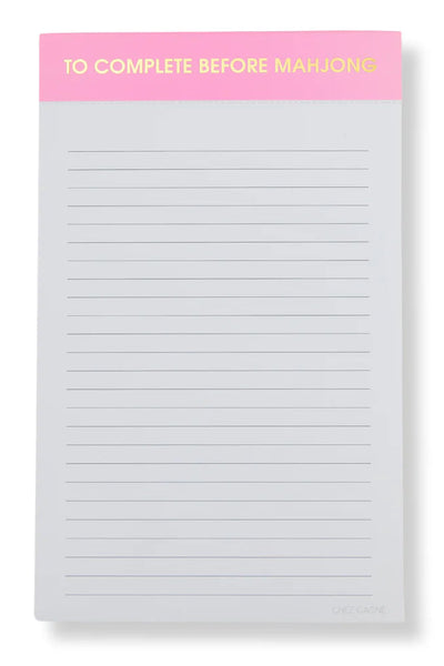 notepad - to complete before mahjong