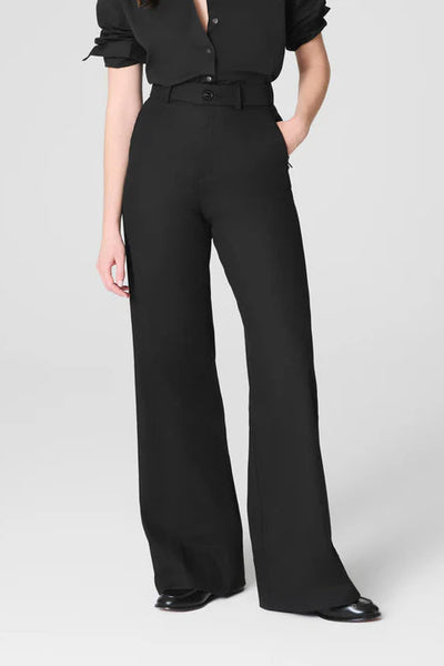 twill wide leg pant