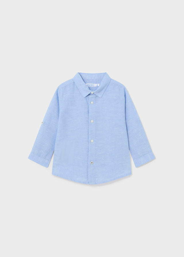 baby boy linen roll up shirt