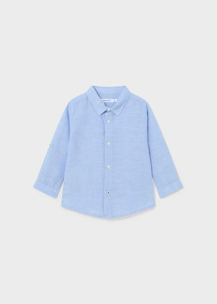 baby boy linen roll up shirt