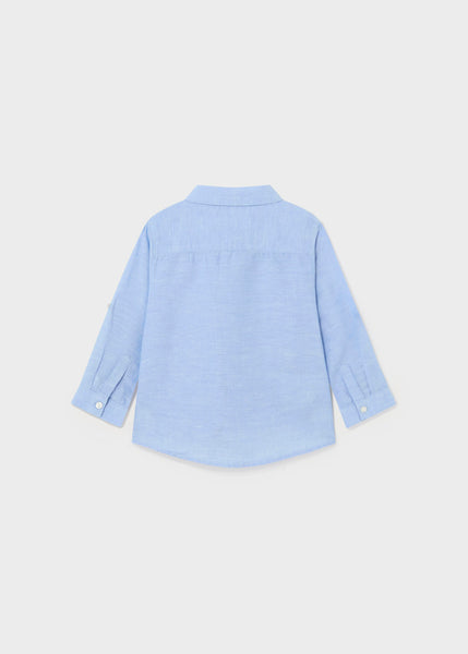 baby boy linen roll up shirt