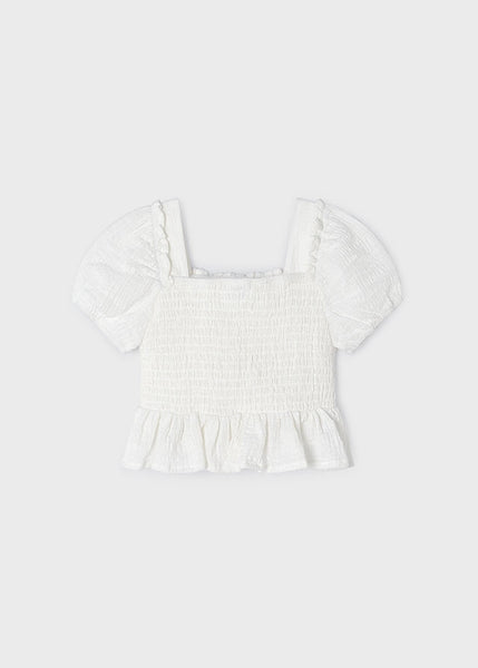 back of girls lace smock top