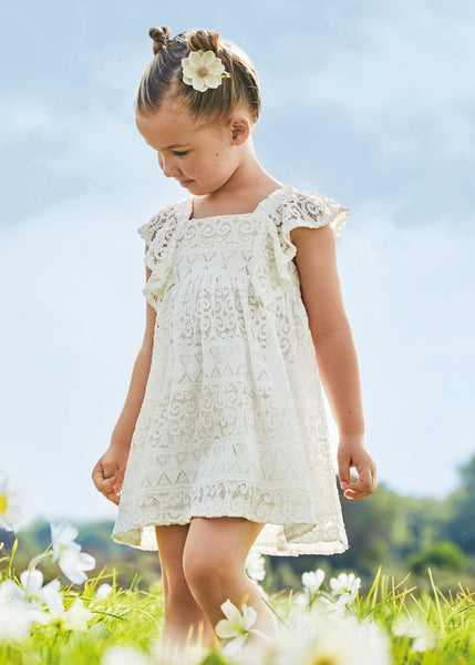 girls lace flutter dress