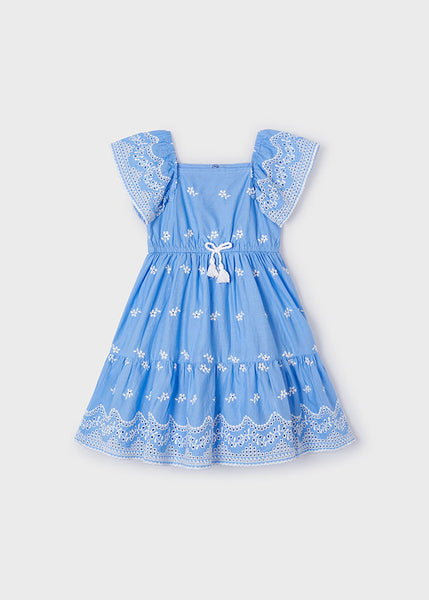 girls eyelet trim dress