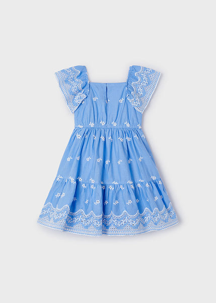 girls eyelet trim dress