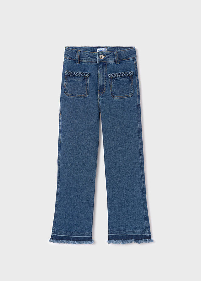 tween braid pocket wide jeans