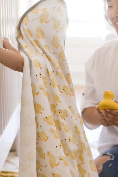 baby organic cotton 2 hooded towels ducks