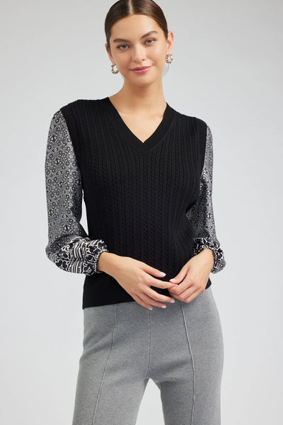 print sleeve sweater