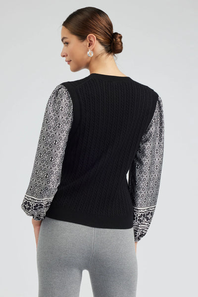 print sleeve sweater