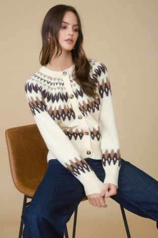 fair isle button cardigan