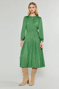 jacquard long sleeve midi dress