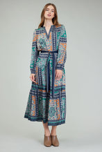 Load image into Gallery viewer, print split neck dress + sash
