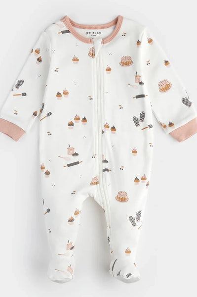 baby baking print footie