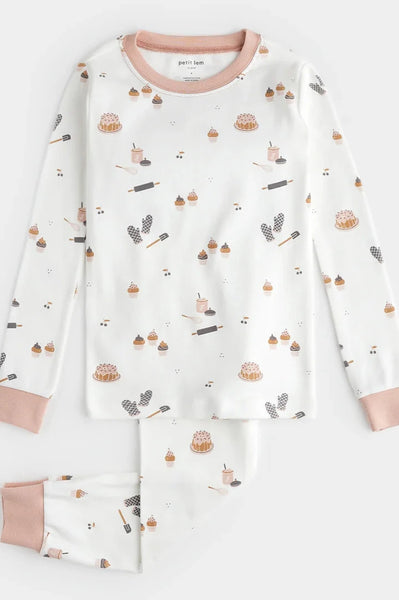 infant baking print pj set