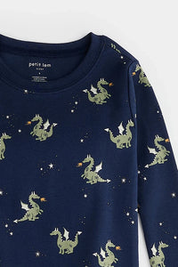 kids dragon print pj set